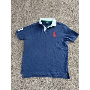 Polo Ralph Lauren Polo Shirt Blue Green Red Flip Collar Size 2XL Mens